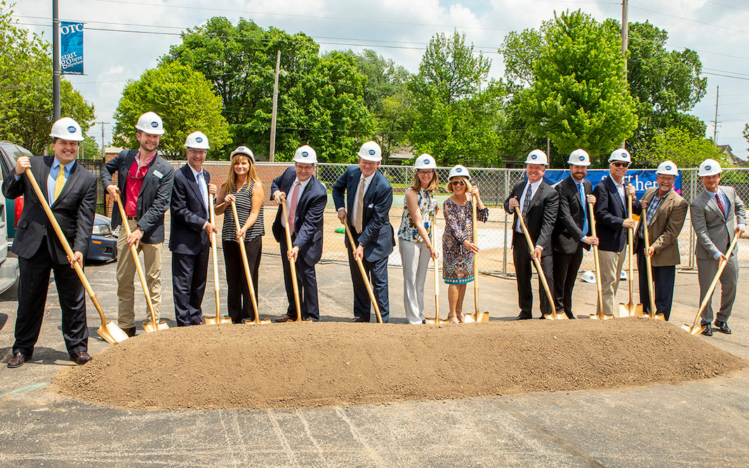 Ozarks Technical Community College officials, along with industry and community partners, break ground on the MHC Diesel Technician Training Center.
